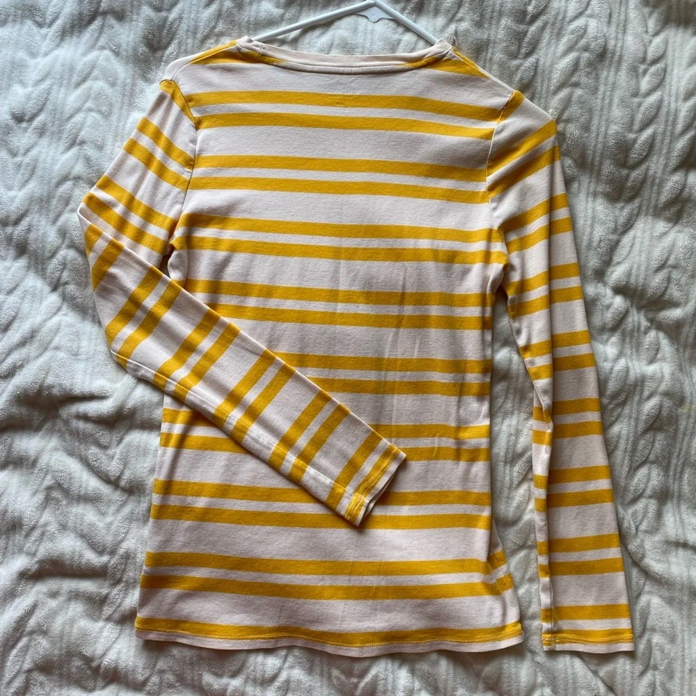 Long sleeve yellow striped tee - Picture 3 of 3